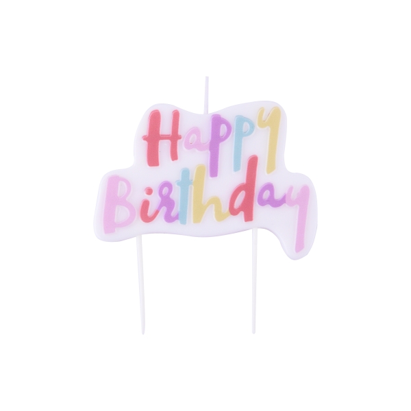 Kerzen Topper - Happy Birthday - Pastell Pink